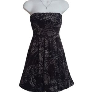 Womens Small Cheetah Leopard Animal Print Strapless Mini Bubble Skirt Dress